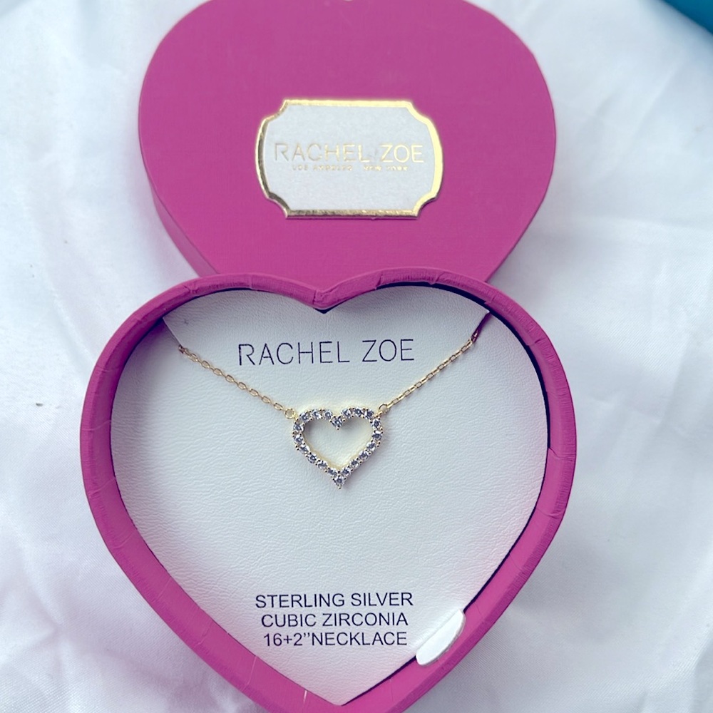 Rachel Zoe 925 Sterling CZ Gold Tone necklace..New